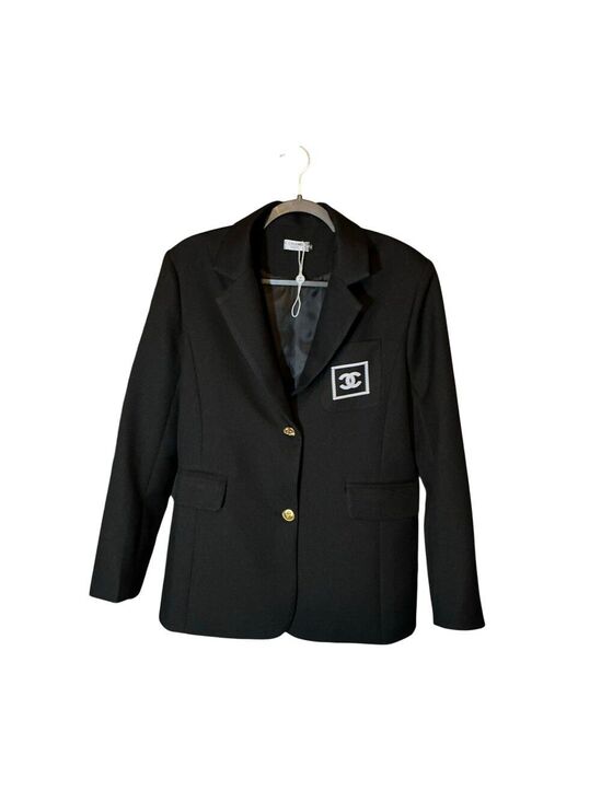 CHANEL Jackets & Blazers - Chanel Blazer CC Crest Buttons Logo Patch Jacket Medium